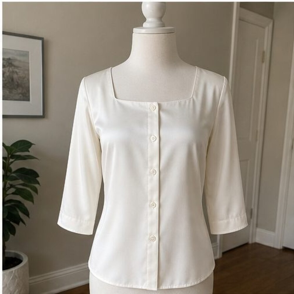 Ivory Wrap Blouse
